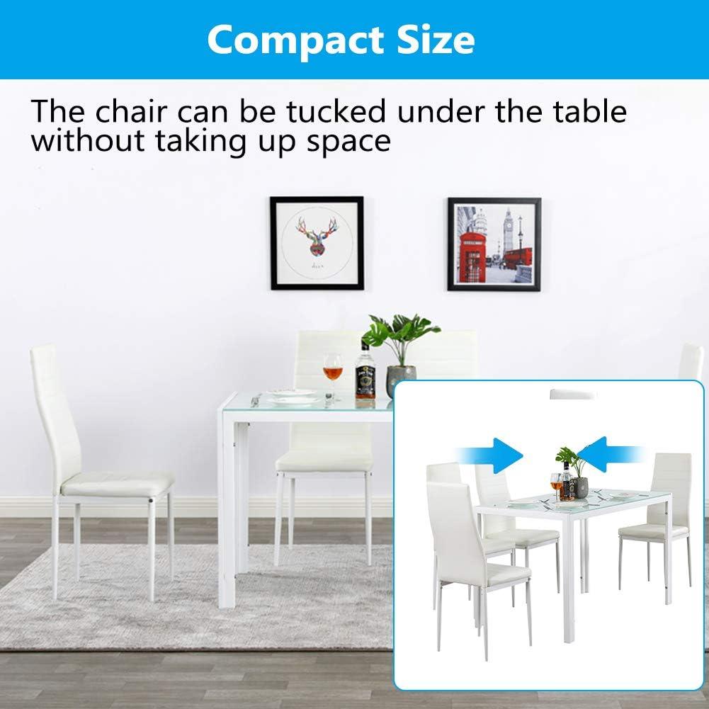 Juego de mesa de comedor de 5 piezas, moderno juego de mesa de comedor para 4