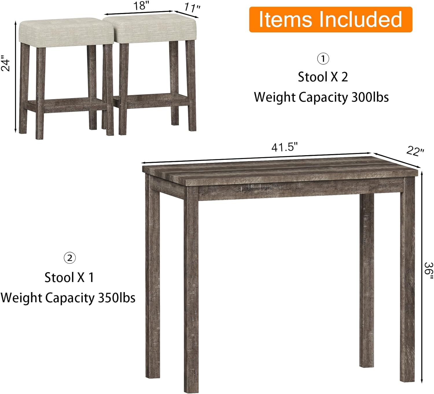 Juego de mesa de comedor de 3 piezas para 2, mesa de bar y sillas, mesa con 2