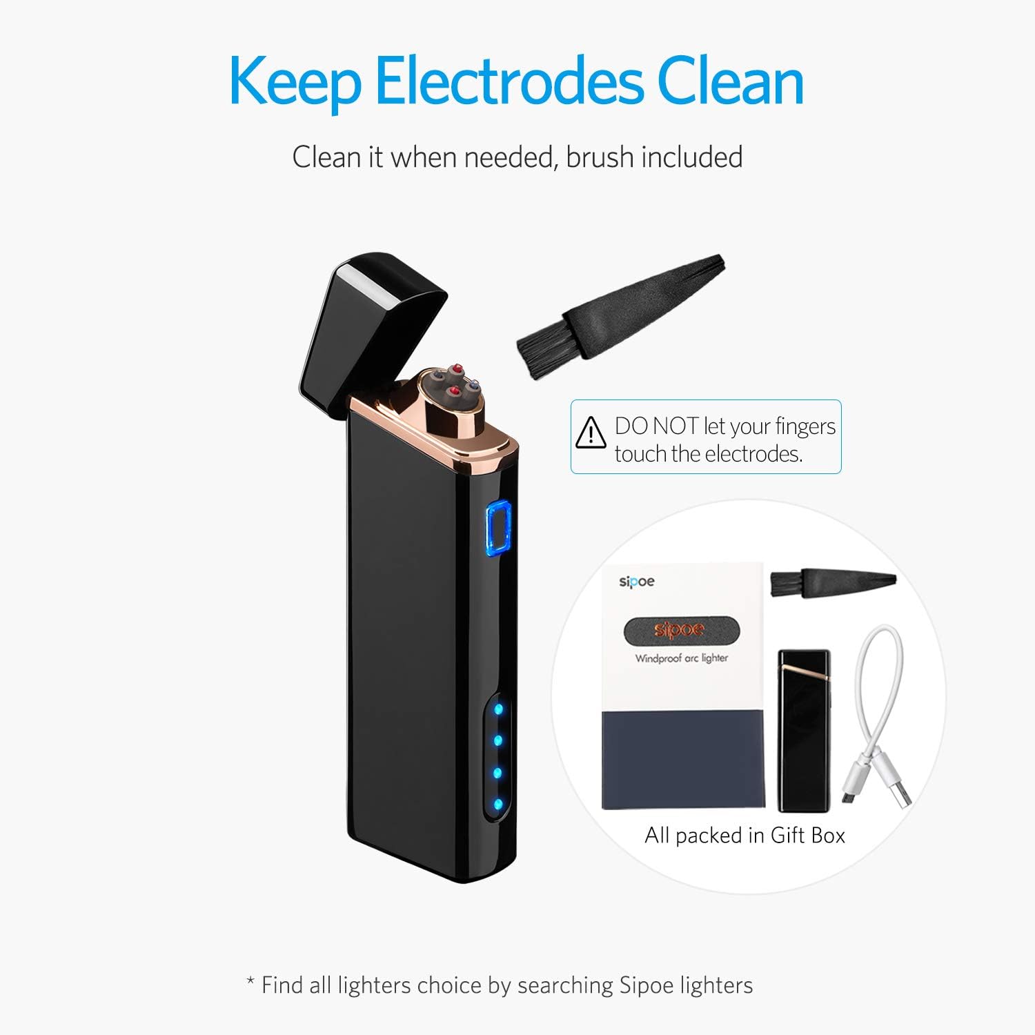 Encendedor eléctrico, encendedor de arco eléctrico, recargable por USB,...