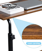 HomVent Mesa de TV ajustable con ruedas, mesa lateral para aperitivos con...