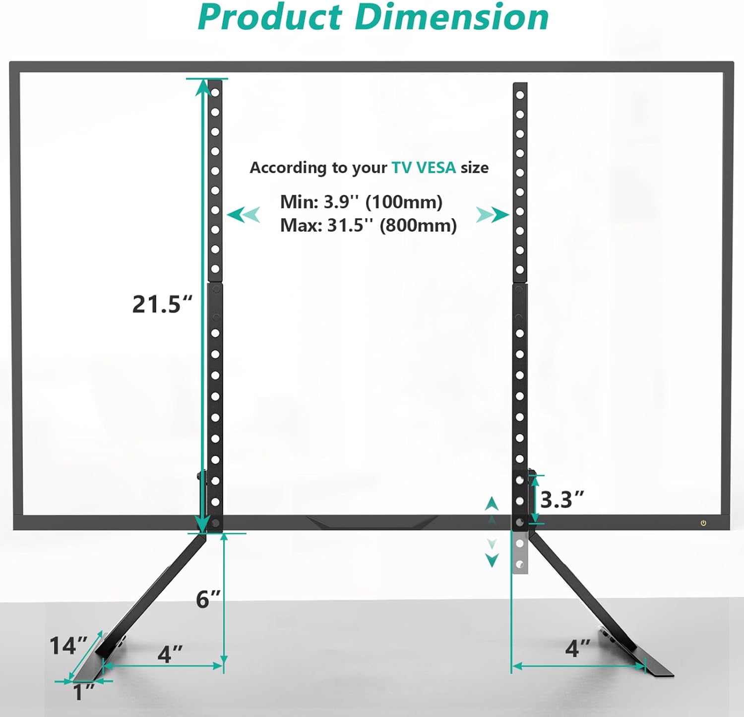 Soporte de TV para mesa WALI apta para la mayoría de las TV con pantalla plana...