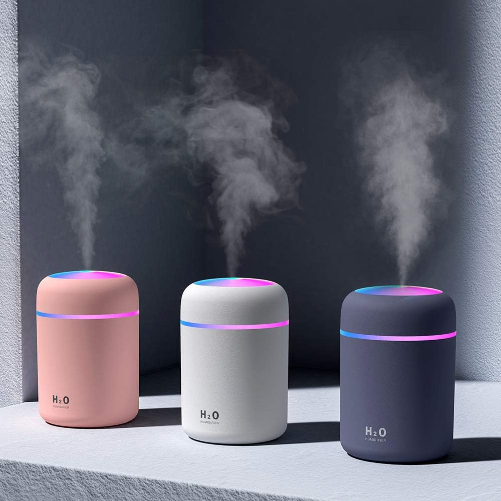 Mini humidificador portátil, humidificador pequeño de niebla fría de 10.1 fl oz...