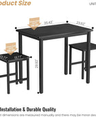 Juego de mesa de comedor de 3 piezas, juego de mesa de bar moderno con 2