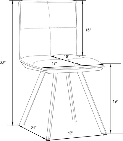 LeisureMod Wesley - Juego de 2 sillas modernas de cuero para cocina y comedor...