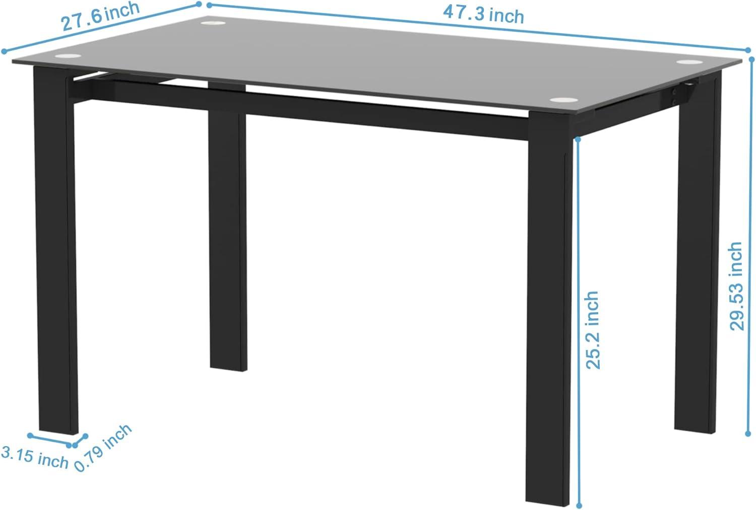 Juego de mesa de comedor de vidrio templado de 5 piezas para cocina en mesa