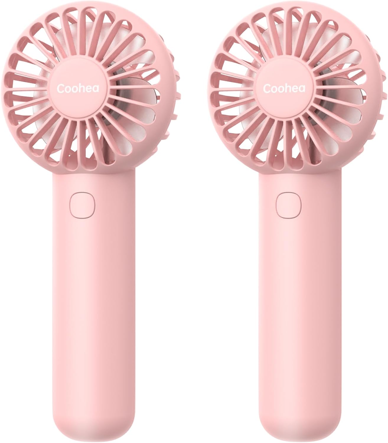 Paquete de 2 ventiladores de mano color rosa, funciona con pilas, ventilador...