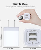 AILKIN - Cargador de pared USB, adaptador de carga, paquete de 2 unidades de...