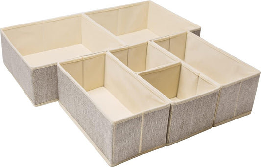 Criusia Organizador de cajones para ropa interior, juego de 6 organizadores