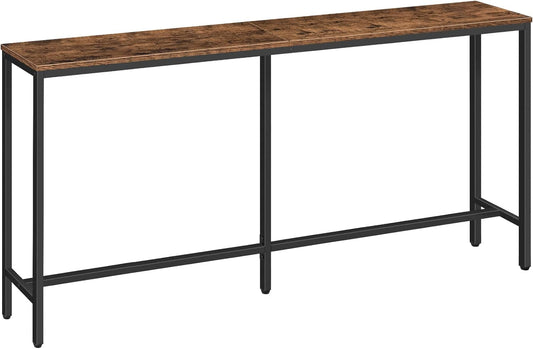 63" Console Table, Narrow Sofa Table for Entryway, Industrial Side Table for