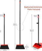 Juego de escoba y pala para el hogar, 52 pulgadas