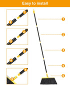 Paquete de 4 escobas al aire libre para limpieza de suelos con mango largo de