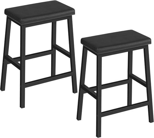 HOOBRO Taburetes de bar, juego de 2 sillas de bar de 24 pulgadas, taburetes de...