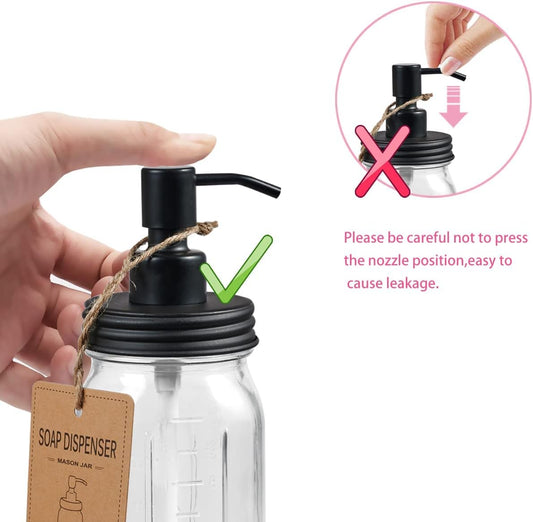Amolliar Mason Jar - Juego de accesorios de baño de 4 piezas, dispensador de...