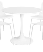Juego de mesa de comedor redonda moderna de mediados de siglo para 4 con sillas