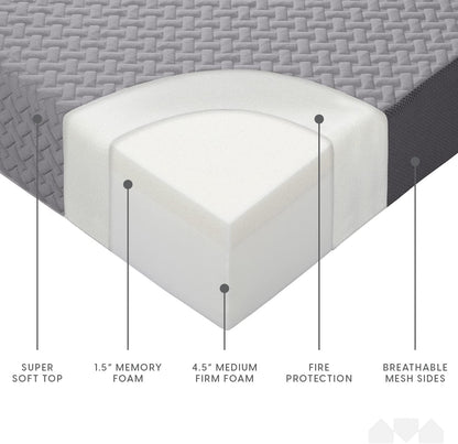 Colchón plegable de espuma viscoelástica con funda lavable, tamaño cuna (75 x