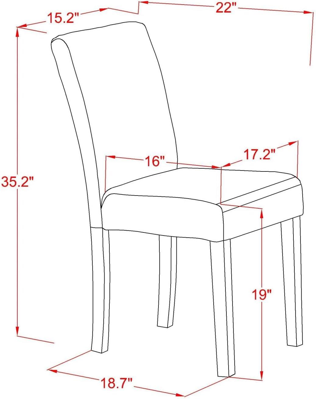 ESAB3-OAK-04 Eden Juego de comedor de 3 piezas para espacios pequeños contiene