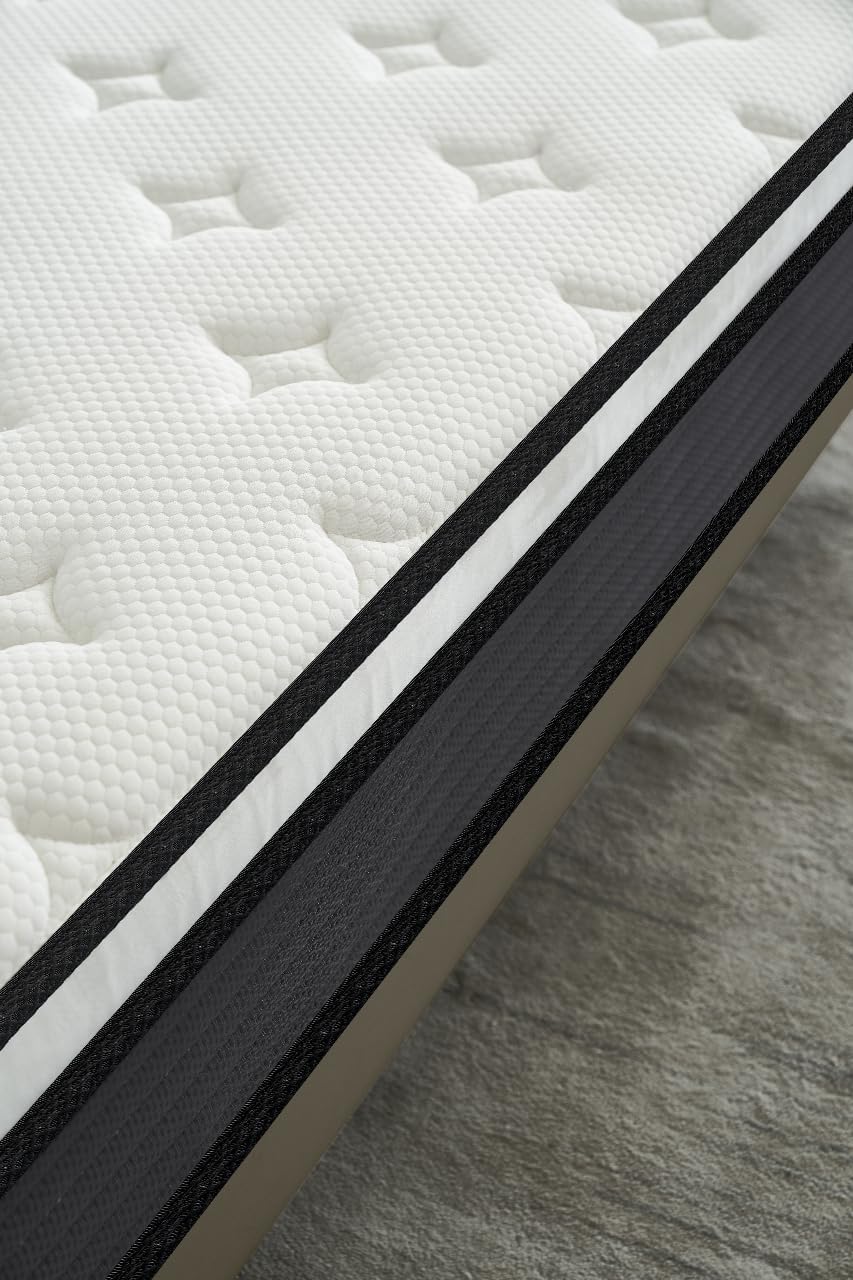 Colchón híbrido individual de 10 pulgadas en una caja, cojín de cama con diseño