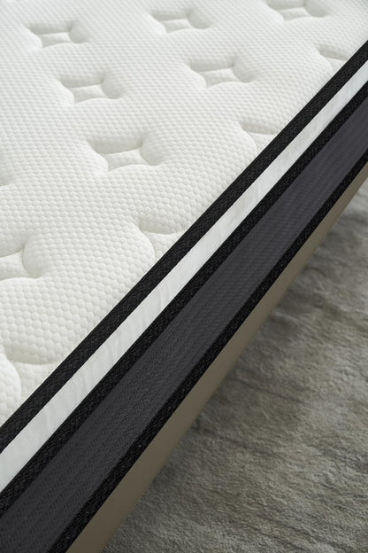 Colchón híbrido individual de 10 pulgadas en una caja, cojín de cama con diseño