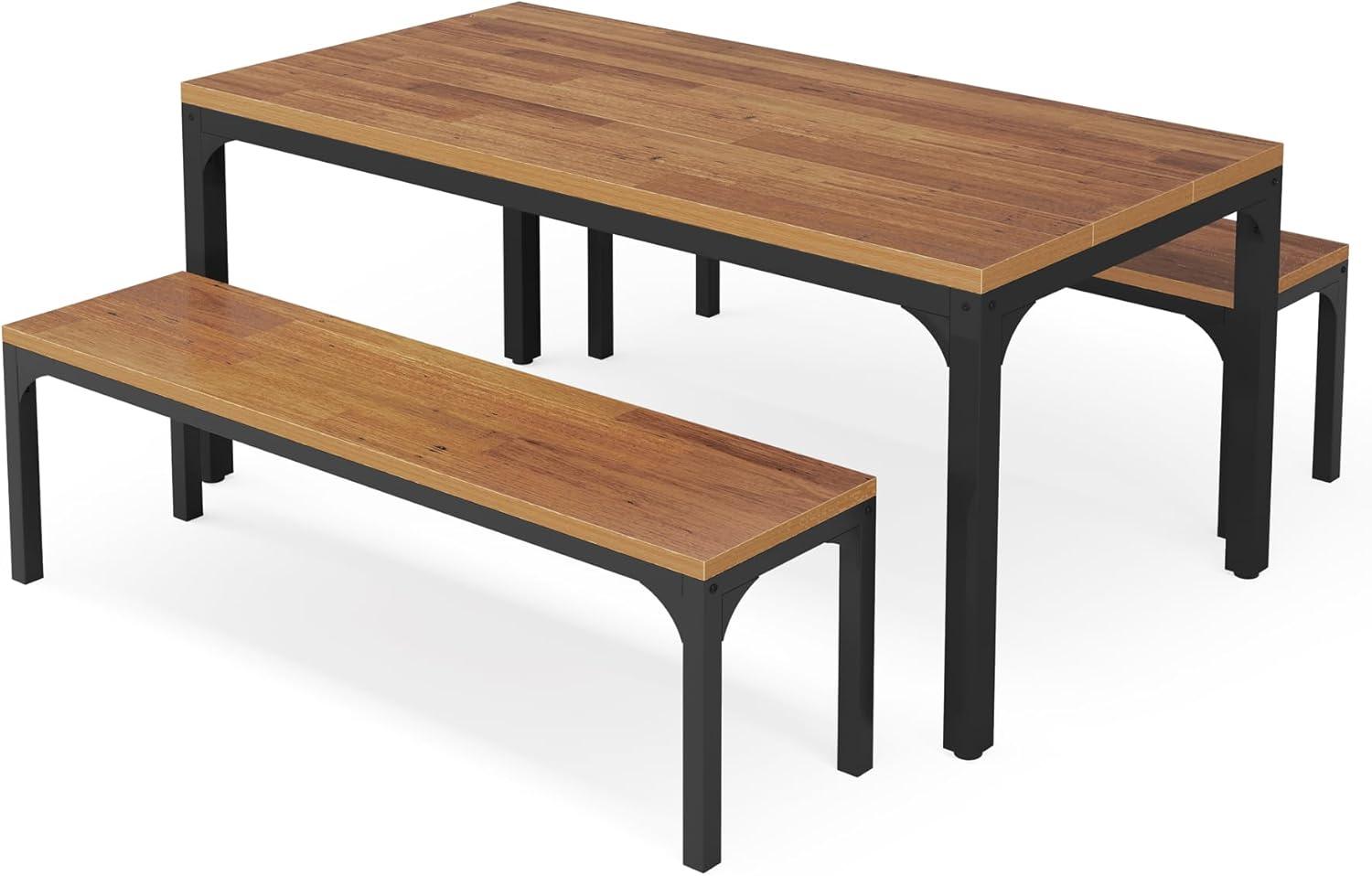 Juego de mesa de comedor de 55 pulgadas, moderna mesa de comedor de 3 piezas