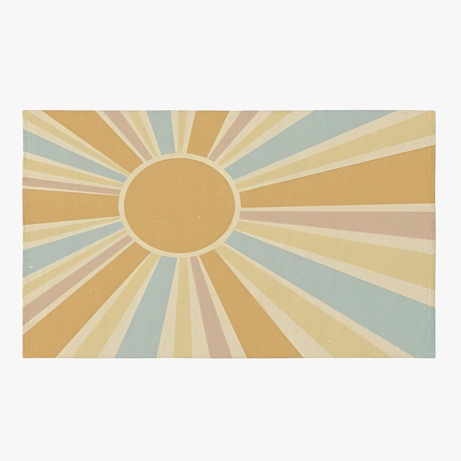 Alfombra bohemia con diseño de arco iris, geométrica retro de mediados de...