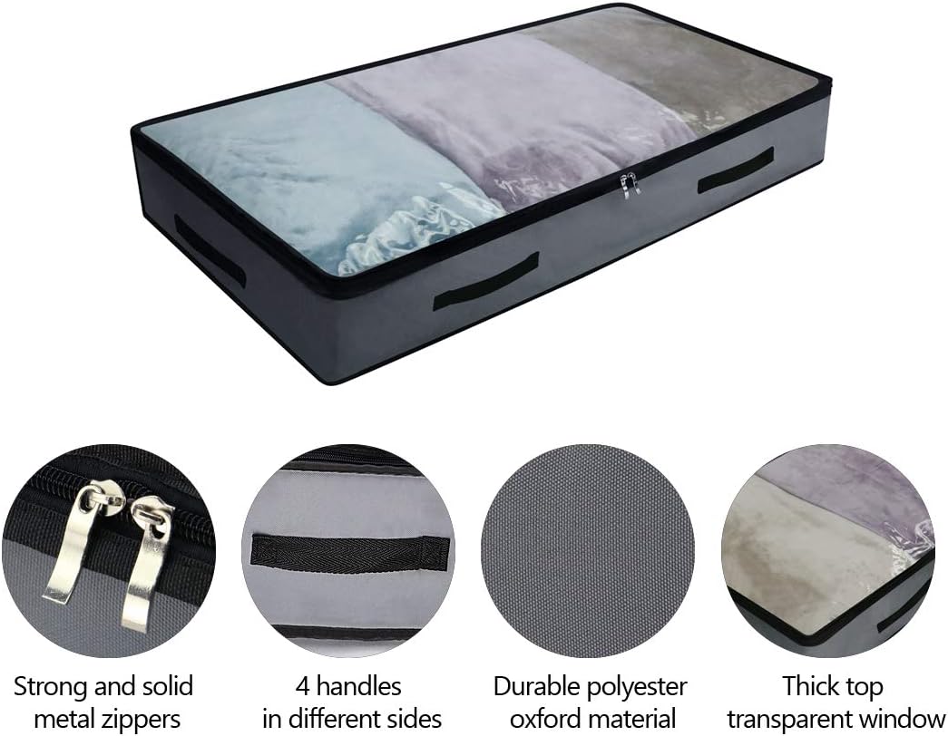 AMJ Paquete de 5 bolsas de almacenamiento debajo de la cama, bolsa de ropa