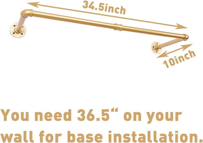AddGrace Perchero dorado montado en la pared, perchero industrial para ropa,