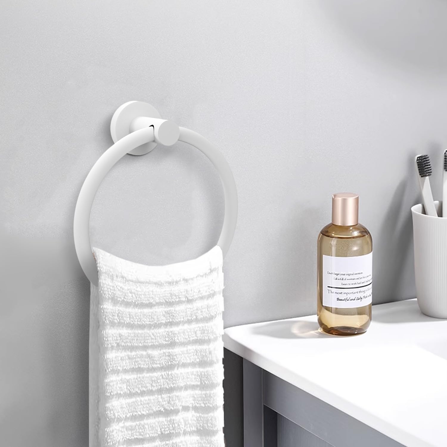 Cilee Toallero blanco para baño, toallero de baño, accesorios de baño, toallero...