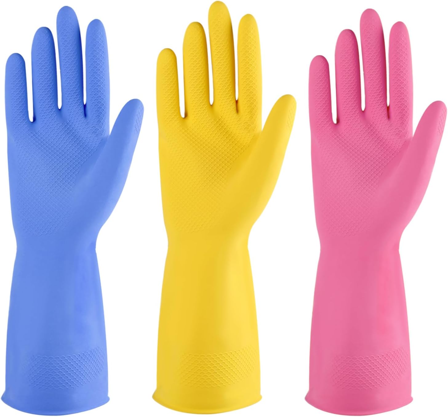 Guantes de limpieza de goma, 3 o 6 pares para el hogar, guantes reutilizables