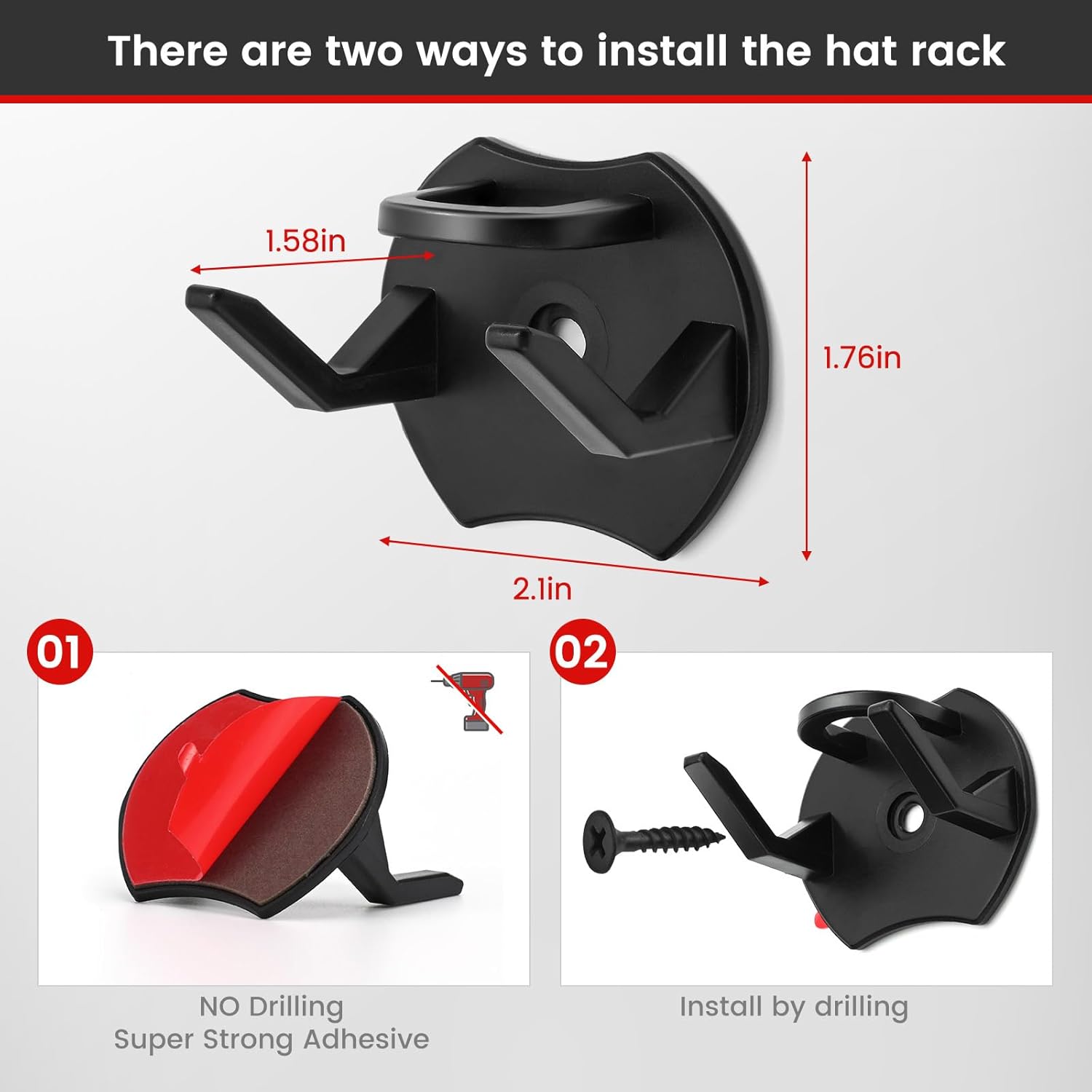 Perchero adhesivo para gorras de béisbol de pared, paquete de 16 ganchos para...