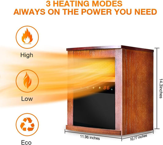 Air Choice Calentador de espacio eléctrico, calentador infrarrojo de 1500 W con...