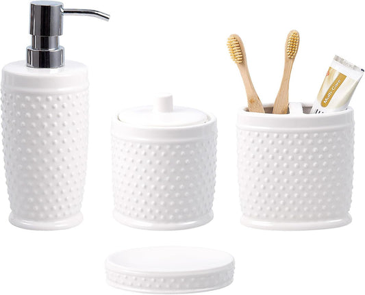 Juego de accesorios de baño, juego completo de accesorios de baño de cerámica...