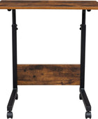 HomVent Mesa de TV ajustable con ruedas, mesa lateral para aperitivos con...