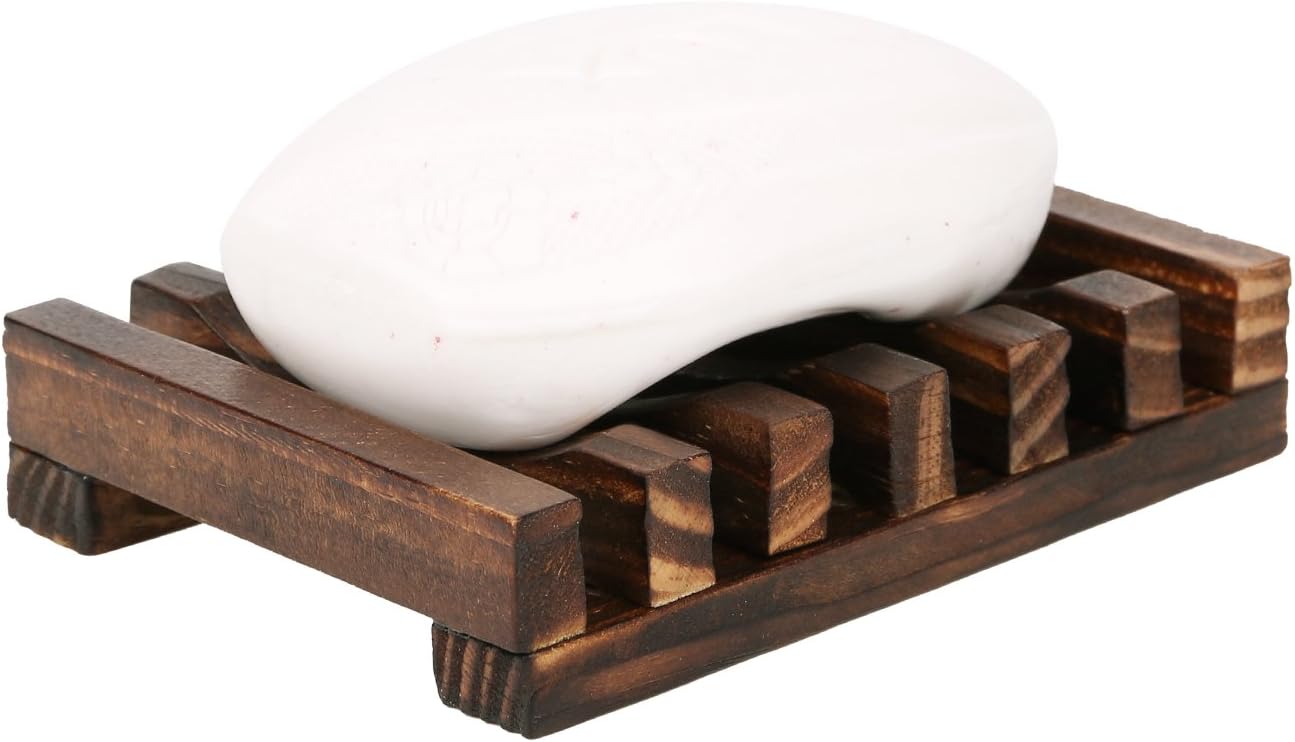 Anwenk Paquete de 3 jaboneras de madera, bandeja de jabón para baño, ducha,...