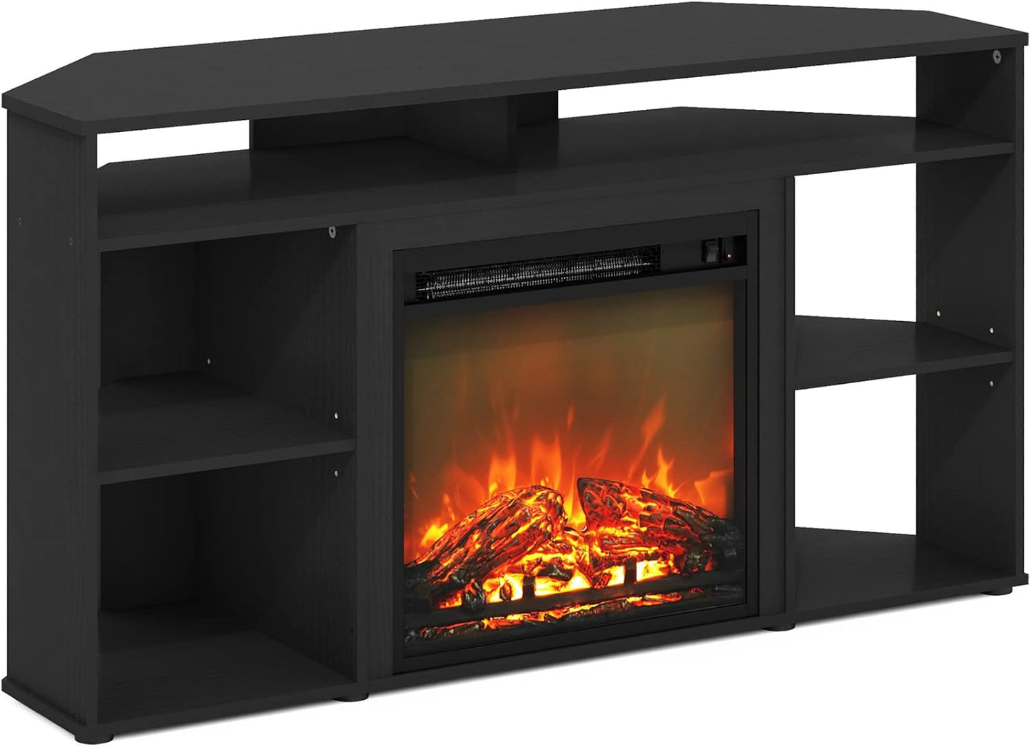 Furinno Jensen - Soporte esquinero para TV de hasta 55 pulgadas, con chimenea,...