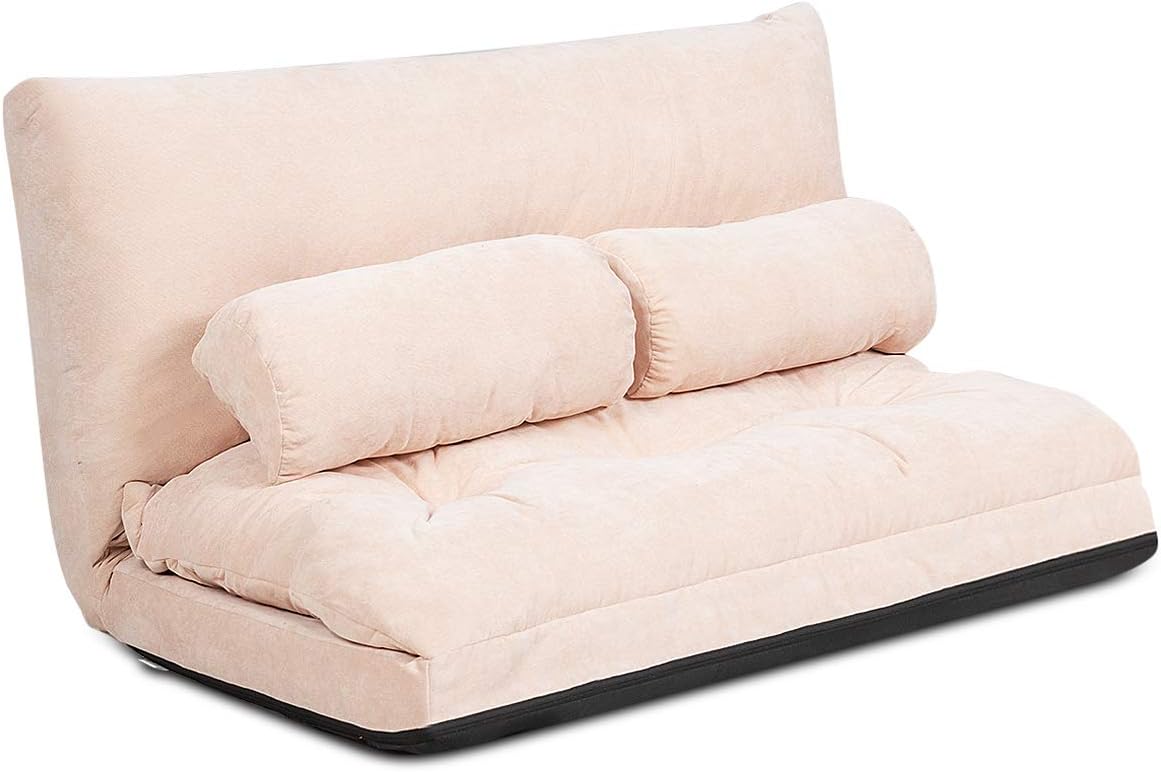 Sofá ajustable con 2 almohadas, sofá plegable multifuncional de 6 posiciones,