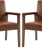 Juego de 2 sillas de comedor modernas de piel sintética, sillas tapizadas con
