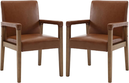 Juego de 2 sillas de comedor modernas de piel sintética, sillas tapizadas con