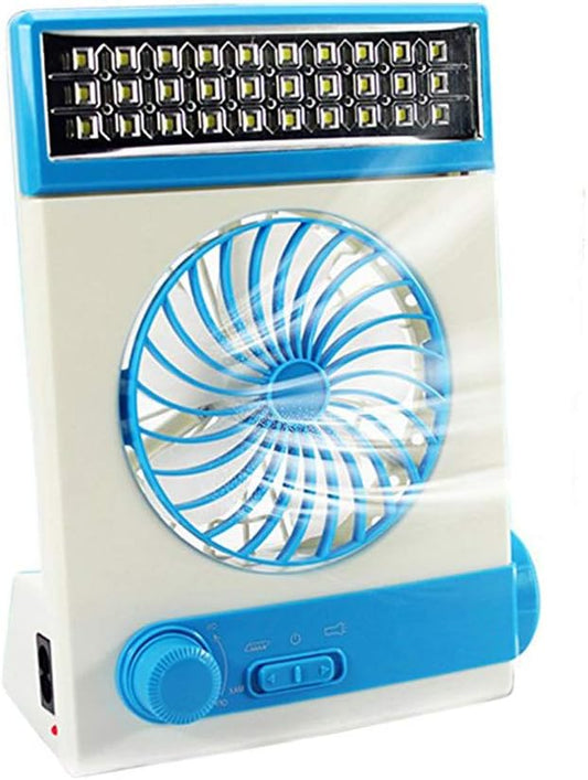 Ventilador solar de mesa 3 en 1 con lámpara LED para cuidar los ojos, linterna...