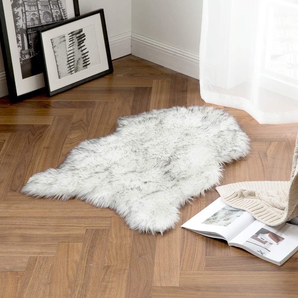 Miulee - Tapete esponjoso, suave y mullido de pelo sintético, alfombra de piel...