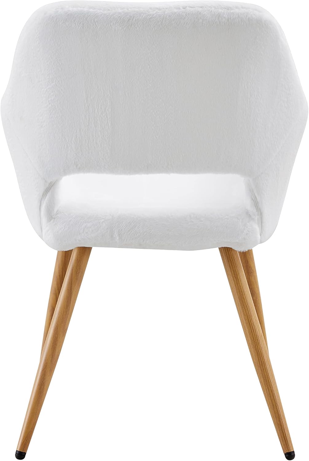 Sillas de comedor de piel sintética blanca, sillas laterales de mediados de