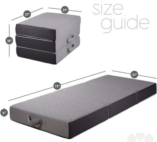 Colchón plegable de espuma viscoelástica con funda lavable, tamaño cuna (75 x