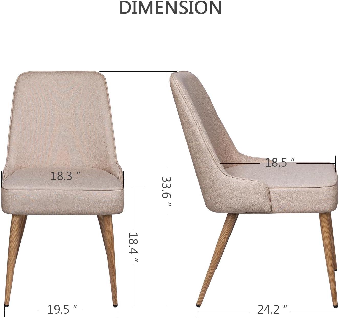 Juego de 2 sillas de comedor modernas, sillas tapizadas de cocina para comedor