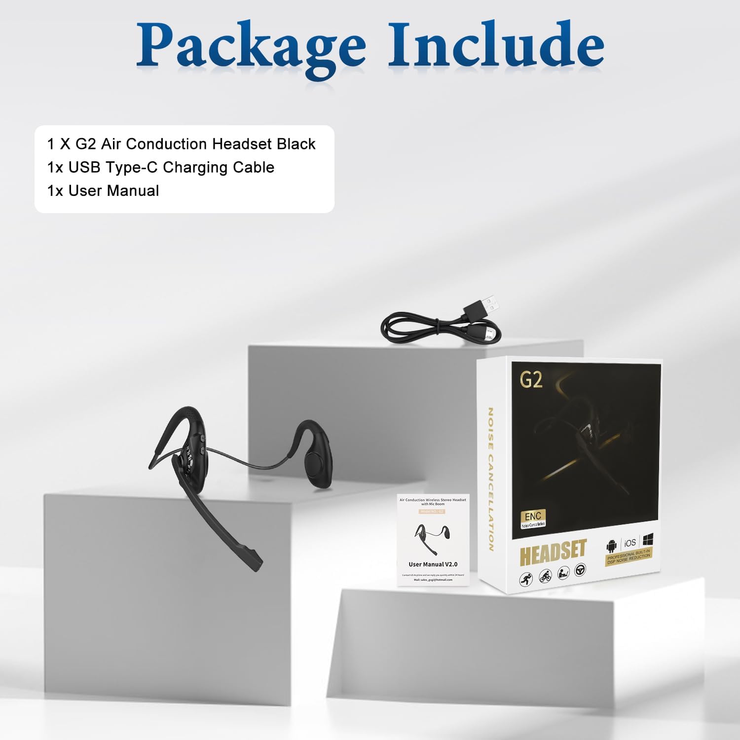 BANIGIPA Auriculares de oreja abierta, auriculares Bluetooth de conducción de...