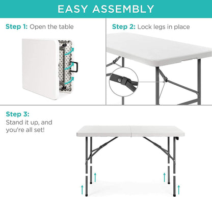 Mesa plegable Mesa plegable de plástico resistente para fiestas en interiores y