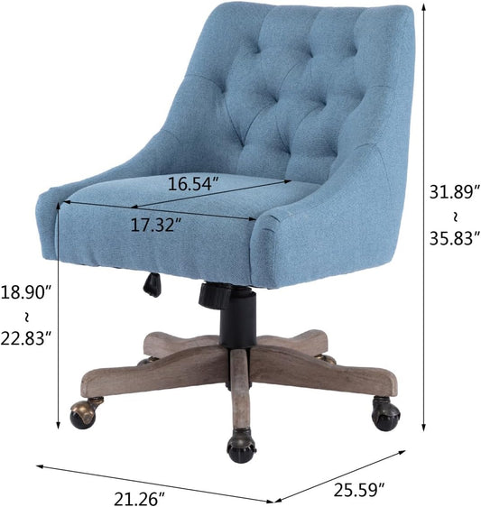 TRIPLE TREE Silla giratoria de 360, moderna silla de oficina tapizada con base...