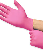 Inspire Guantes desechables sin látex Guantes de nitrilo rosa para peluquería y