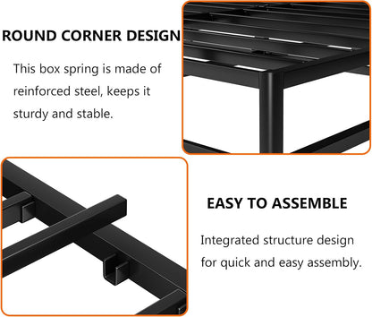 Base de colchón Box Spring Queen, solo con somier de metal de 7 pulgadas, funda