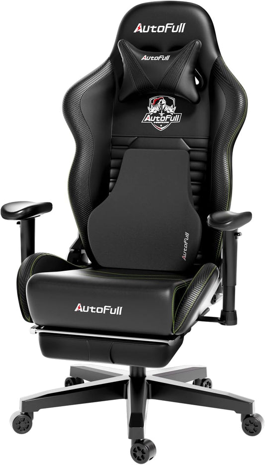 AutoFull Escritorio para oficina, videojuegos, con soporte lumbar ergonómico,...