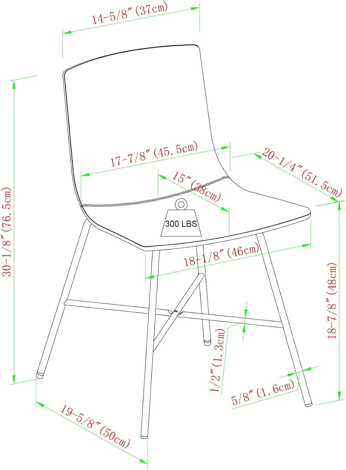 Walker Mid-Century Silla de comedor tapizada moderna con base en X de metal,