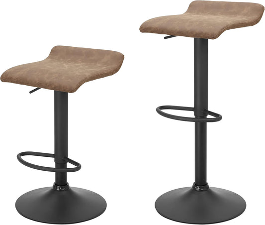 Finnhomy Juego de 2 taburetes de bar ajustables, taburetes de bar giratorios...